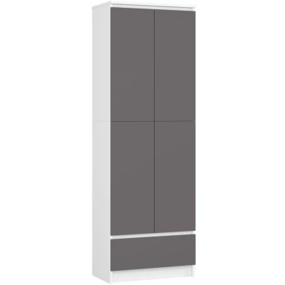 Dvojdverová skriňa so šuplíkom 60 cm VALESTRA - biela / tmavo šedá