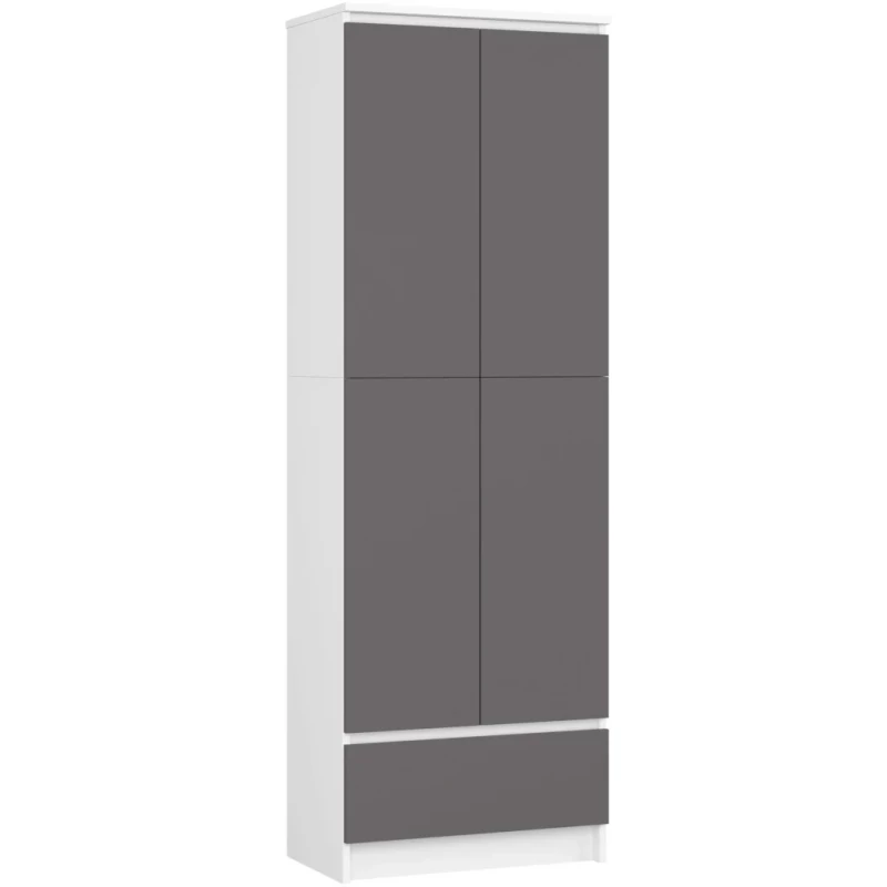 Dvojdverová skriňa so šuplíkom 60 cm VALESTRA - biela / tmavo šedá