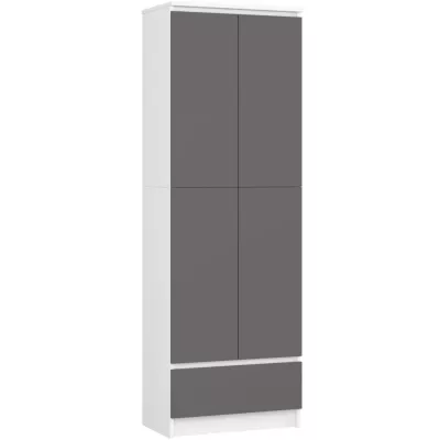 Dvojdverová skriňa so šuplíkom 60 cm VALESTRA - biela / tmavo šedá