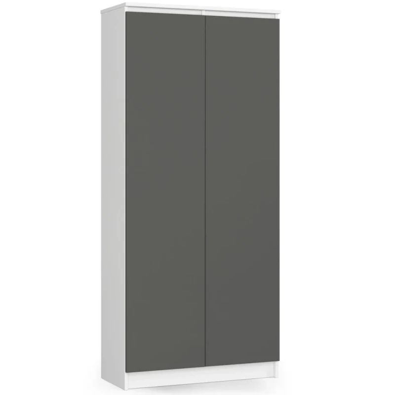 Policová skriňa 80 cm VALESTRA - biela / tmavo šedá
