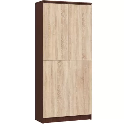 Policová skriňa 80 cm VALESTRA - wenge / dub sonoma