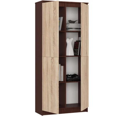 Policová skriňa 80 cm VALESTRA - wenge / dub sonoma