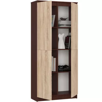 Policová skriňa 80 cm VALESTRA - wenge / dub sonoma