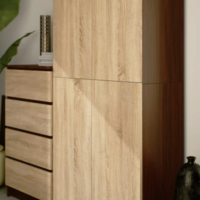 Policová skriňa 80 cm VALESTRA - wenge / dub sonoma