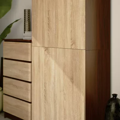Policová skriňa 80 cm VALESTRA - wenge / dub sonoma