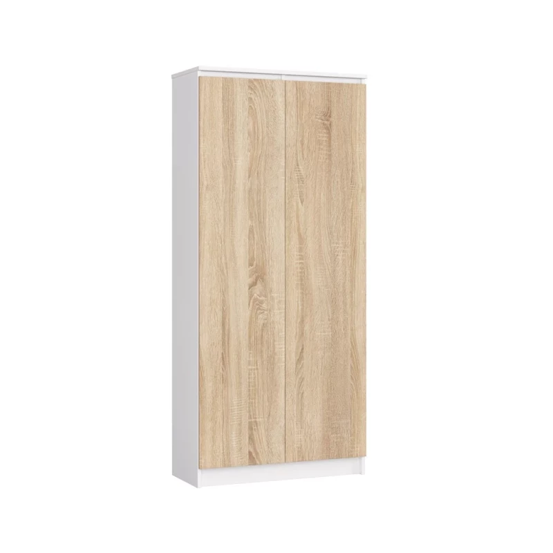 Policová skriňa 80 cm VALESTRA - biela / dub sonoma