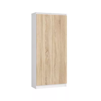 Policová skriňa 80 cm VALESTRA - biela / dub sonoma