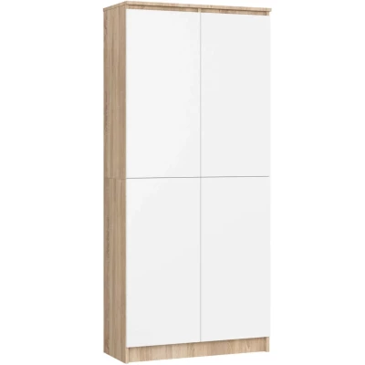 Policová skriňa 80 cm VALESTRA - dub sonoma / biela