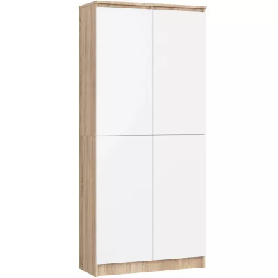 Policová skriňa 80 cm VALESTRA - dub sonoma / biela