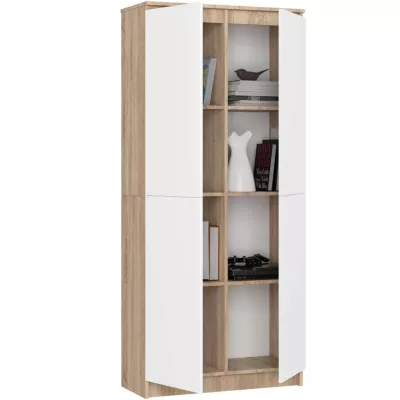 Policová skriňa 80 cm VALESTRA - dub sonoma / biela