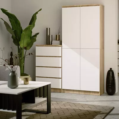 Policová skriňa 80 cm VALESTRA - dub sonoma / biela