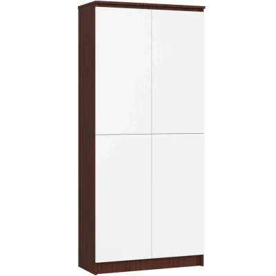 Policová skriňa 80 cm VALESTRA - wenge / biela