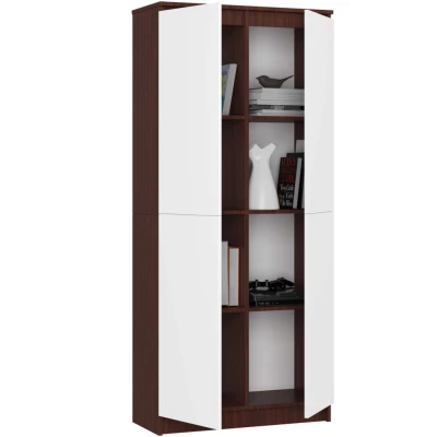 Policová skriňa 80 cm VALESTRA - wenge / biela