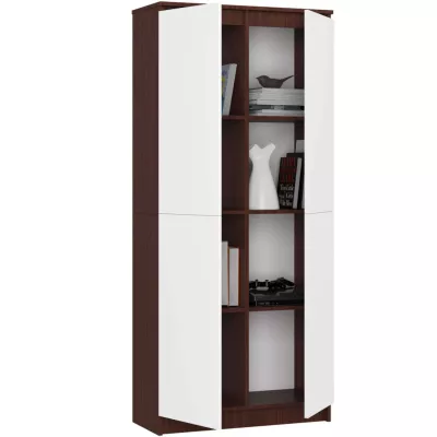 Policová skriňa 80 cm VALESTRA - wenge / biela