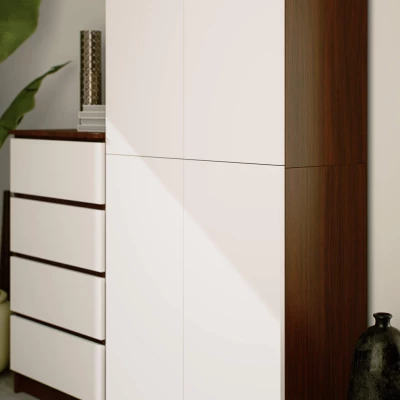 Policová skriňa 80 cm VALESTRA - wenge / biela