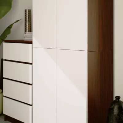 Policová skriňa 80 cm VALESTRA - wenge / biela