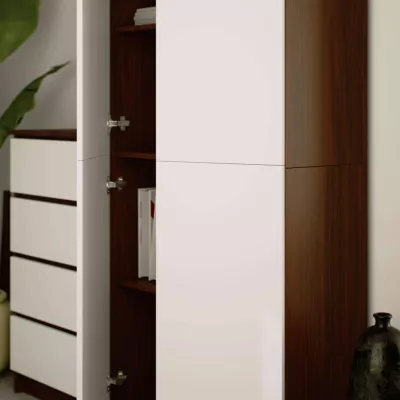 Policová skriňa 80 cm VALESTRA - wenge / biela