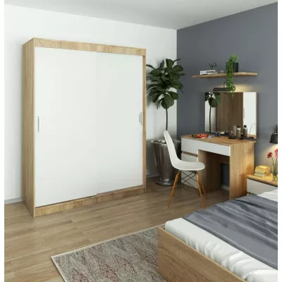 Priestranná šatníková skriňa 150 cm VALESTRA - dub sonoma / biela