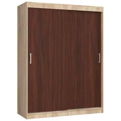 Priestranná šatníková skriňa 150 cm VALESTRA - dub sonoma / wenge