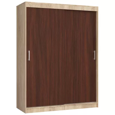 Priestranná šatníková skriňa 150 cm VALESTRA - dub sonoma / wenge