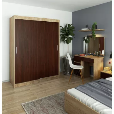 Priestranná šatníková skriňa 150 cm VALESTRA - dub sonoma / wenge