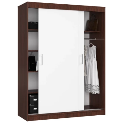 Priestranná šatníková skriňa 150 cm VALESTRA - wenge / biela