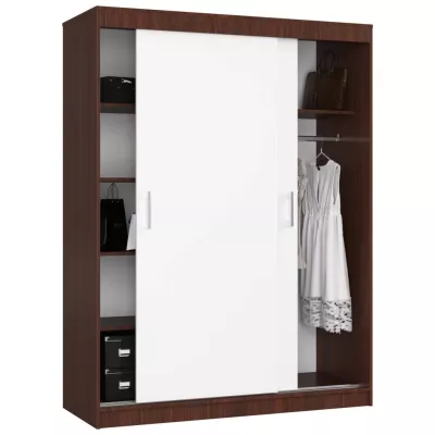 Priestranná šatníková skriňa 150 cm VALESTRA - wenge / biela