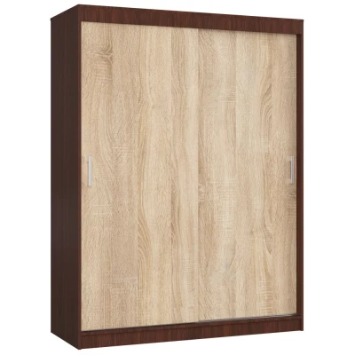 Priestranná šatníková skriňa 150 cm VALESTRA - wenge / dub sonoma