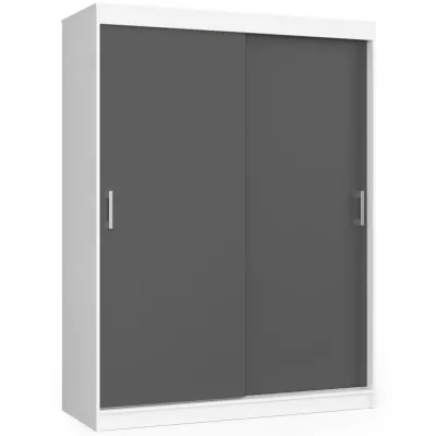 Priestranná šatníková skriňa 150 cm VALESTRA - biela / tmavo šedá