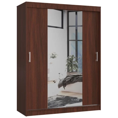 Priestranná šatníková skriňa 150 cm VALESTRA so zrkadlami - wenge