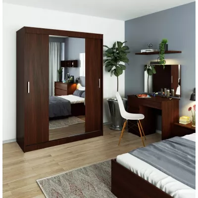 Priestranná šatníková skriňa 150 cm VALESTRA so zrkadlami - wenge