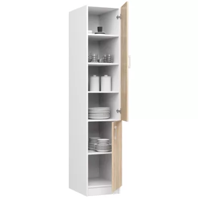 Potravinová skriňa TRIVORA - šírka 40 cm, biela / dub sonoma