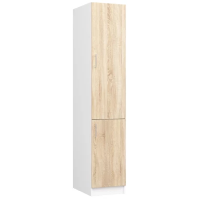 Potravinová skriňa TRIVORA - šírka 40 cm, biela / dub sonoma