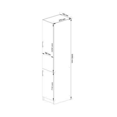 Potravinová skriňa TRIVORA - šírka 40 cm, biela / dub sonoma