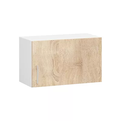 Horná digestorová skrinka TRIVORA - šírka 60 cm, biela / dub sonoma