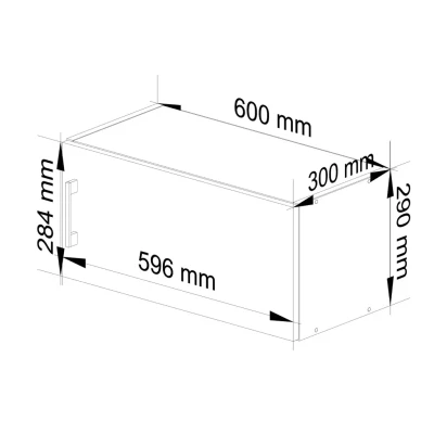 Horná digestorová skrinka TRIVORA - šírka 60 cm, biela / dub sonoma