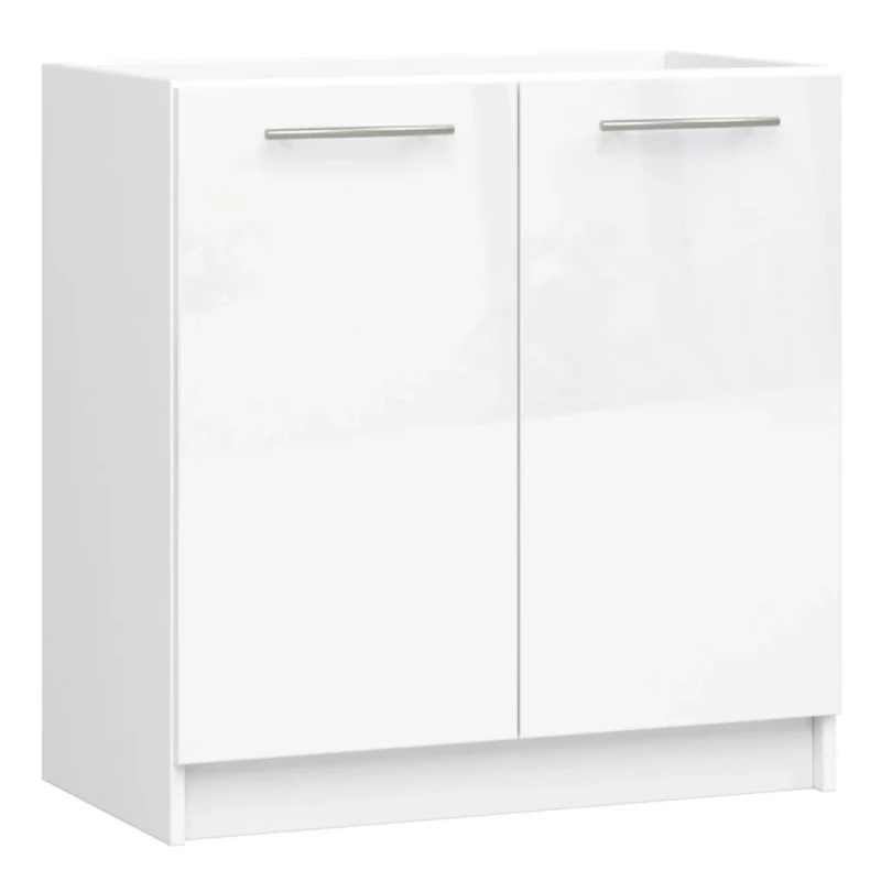 Drezová skrinka 80 cm VERMINA - biela / biela lesklá