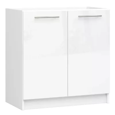 Drezová skrinka 80 cm VERMINA - biela / biela lesklá