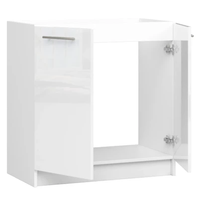 Drezová skrinka 80 cm VERMINA - biela / biela lesklá