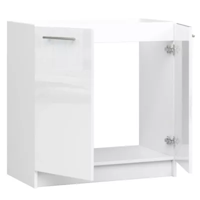 Drezová skrinka 80 cm VERMINA - biela / biela lesklá