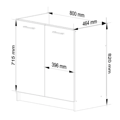 Drezová skrinka 80 cm VERMINA - biela / šedá