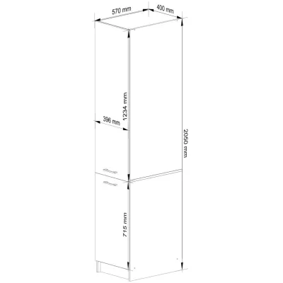 Vysoká kuchynská skriňa 40 cm VERMINA - biela