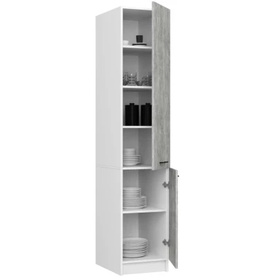 Vysoká kuchynská skriňa 40 cm VERMINA - biela / betón