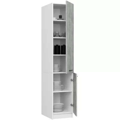 Vysoká kuchynská skriňa 40 cm VERMINA - biela / betón