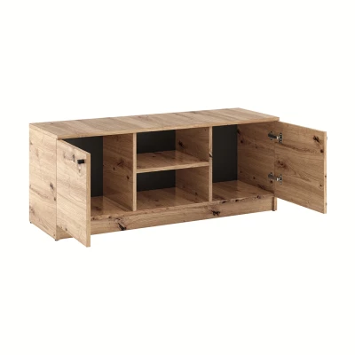 TV stolík s dvierkami GIDOEN - dub artisan