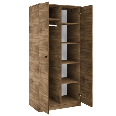 Dvojdverová šatníková skriňa 80 cm MIRIEL - brandy castello