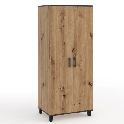 Dvojdverová šatníková skriňa 80 cm NAIRI - dub artisan