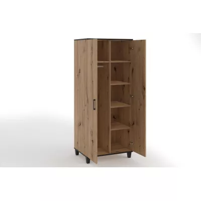 Dvojdverová šatníková skriňa 80 cm NAIRI - dub artisan