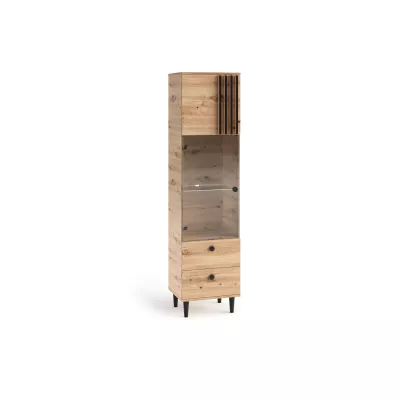 Presklená úzka skriňa 50 cm WARDOX - dub artisan