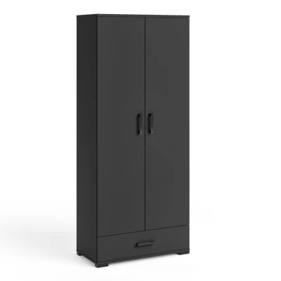 Vysoká dvojdverová skriňa 80 cm KLENRI - čierna